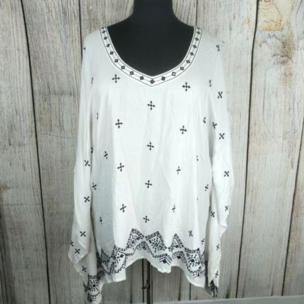 Lane Bryant Plus Size 22 24 Poncho Top Blouse Boho